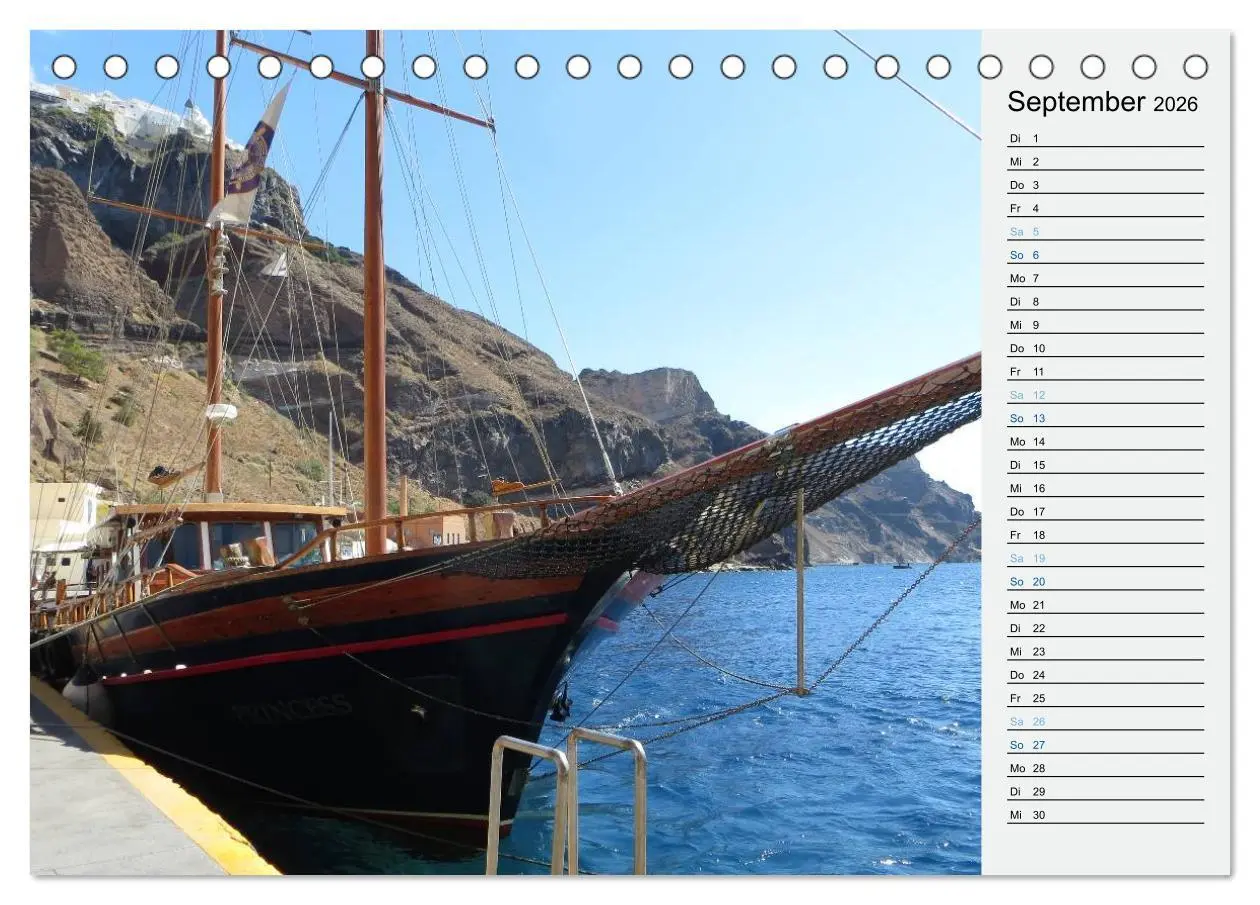 Bild: 9783457970119 | SANTORINI - Idyll auf dem Vulkan (Tischkalender 2026 DIN A5 quer),...