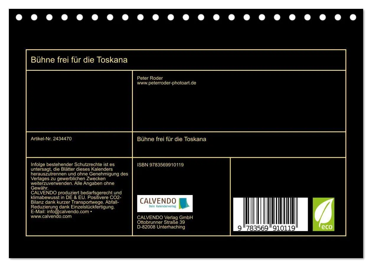 Bild: 9783569910119 | Bühne frei für die Toskana (Tischkalender 2027 DIN A5 quer),...