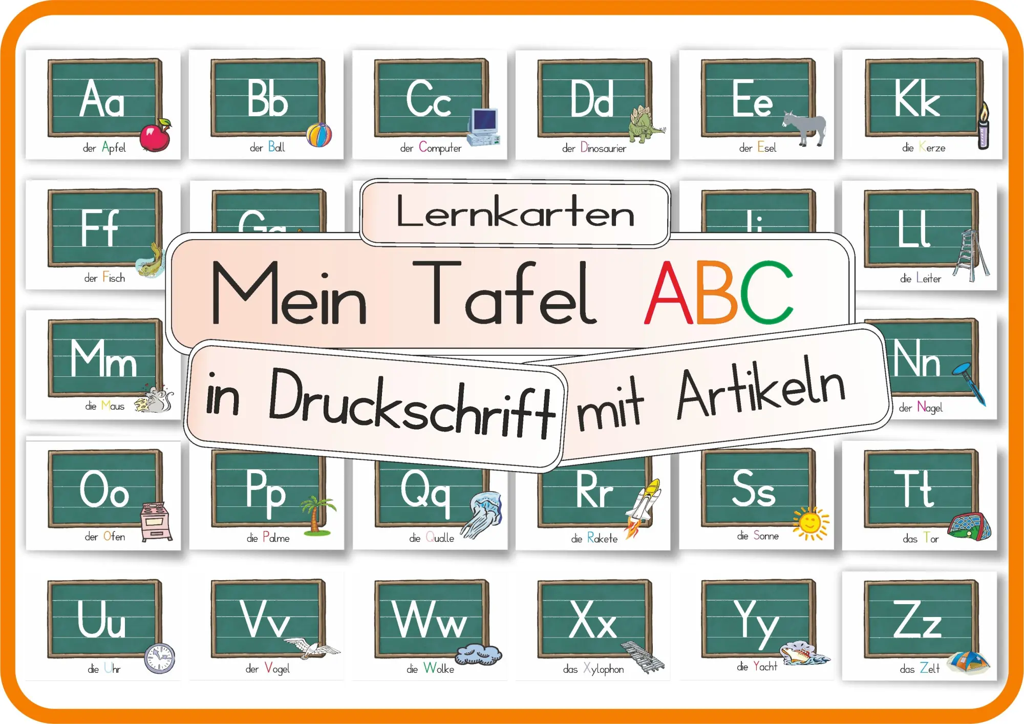 Cover: 4262416630219 | Mein Tafel ABC in Druckschrift mit Artikeln | Helga Momm | Deutsch