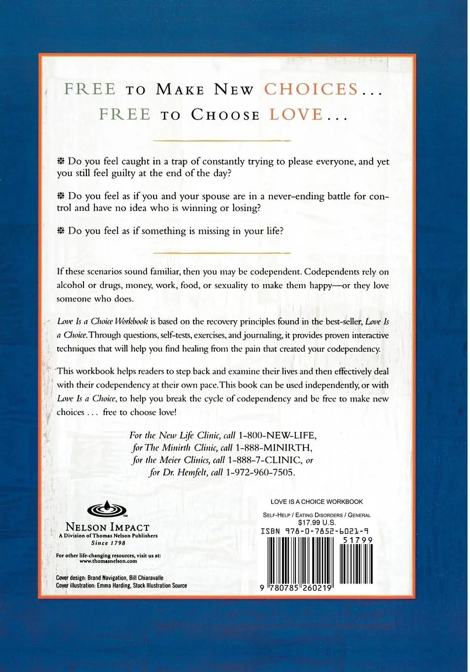 Rückseite: 9780785260219 | Love Is a Choice Workbook | Robert Hemfelt (u. a.) | Taschenbuch
