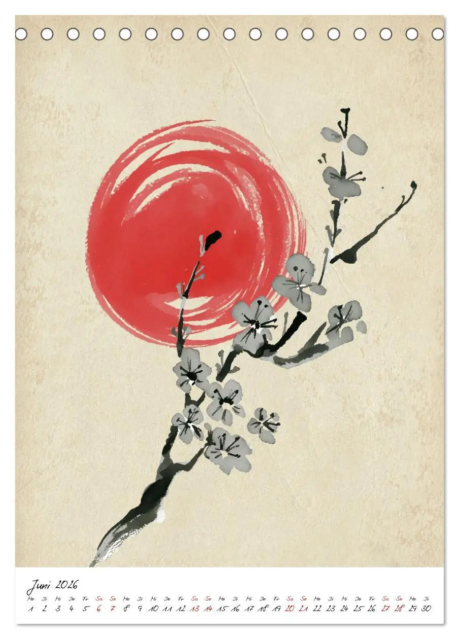 Bild: 9783516360219 | Sumi-e Kunst im japanischen Stil (Tischkalender 2026 DIN A5 hoch),...