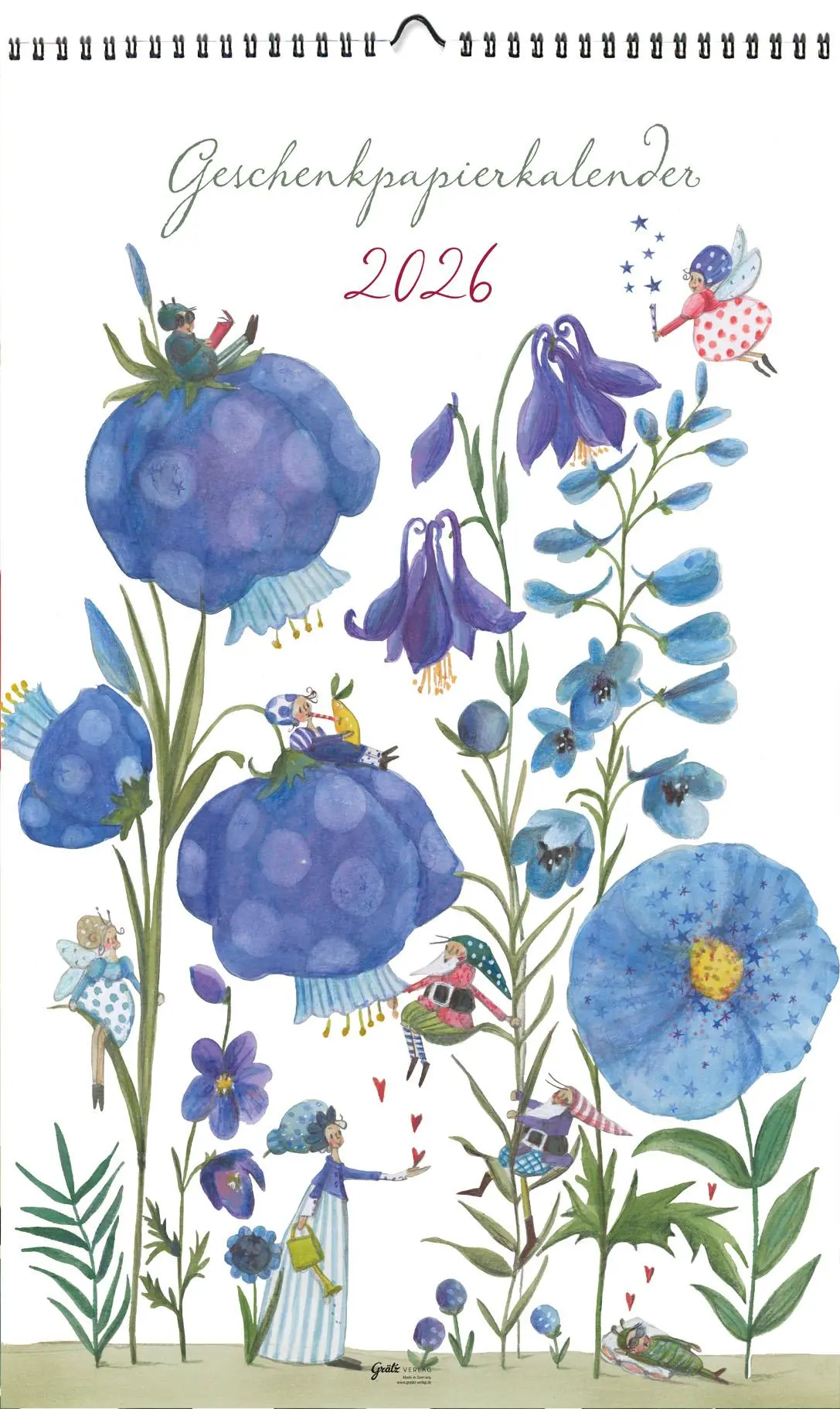 Cover: 9783911060219 | Geschenkpapierkalender Akelei 2026 | Silke Leffler | Kalender | 13 S.