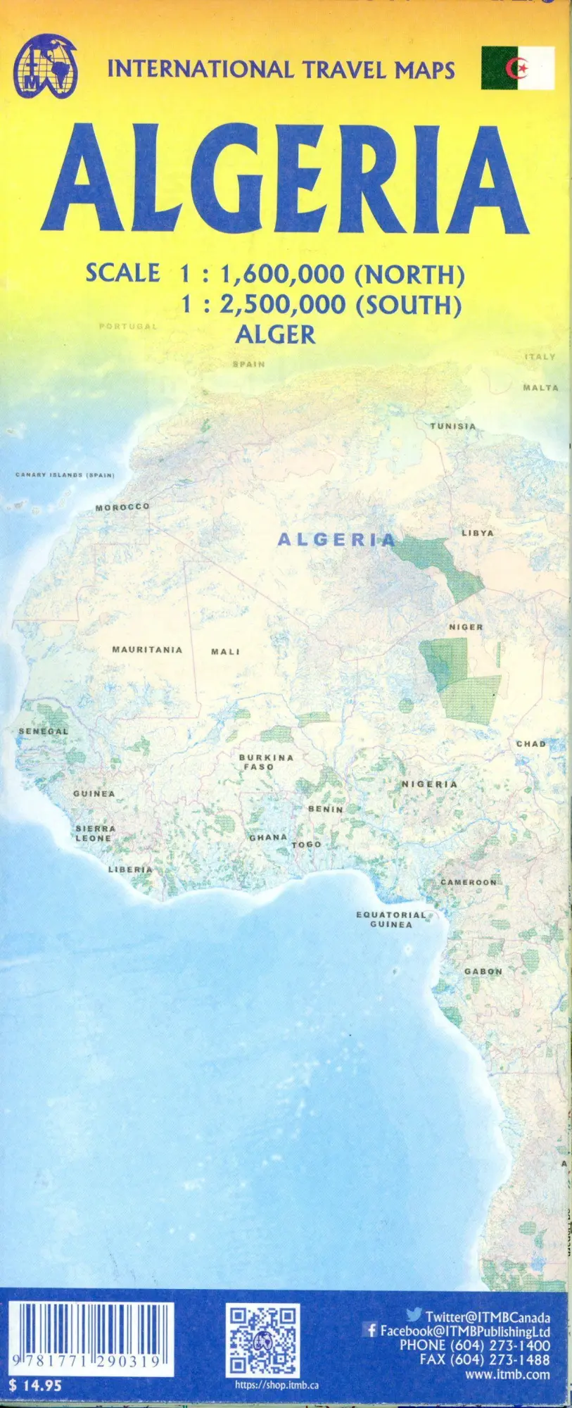 Bild: 9781771290319 | Algeria | ITM Intern.Travel Maps 1:2000000 | (Land-)Karte | Englisch