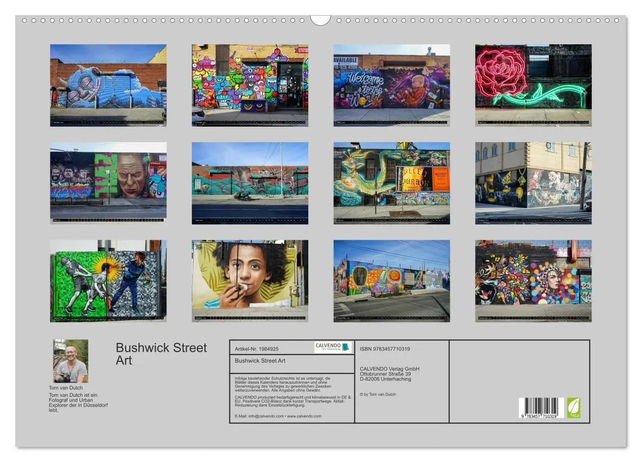 Bild: 9783457710319 | Bushwick Street Art (Wandkalender 2026 DIN A2 quer), CALVENDO...