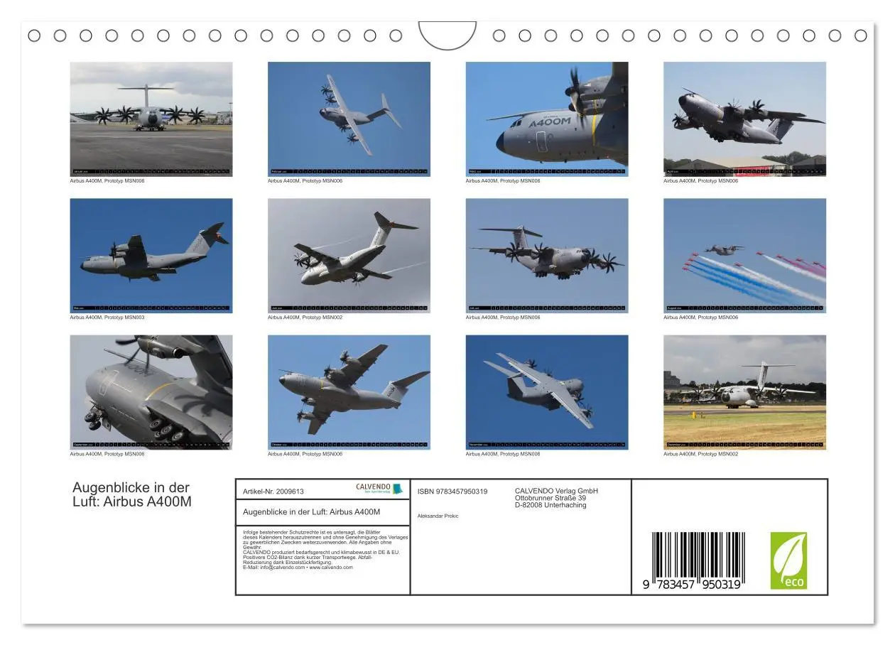 Bild: 9783457950319 | Augenblicke in der Luft: Airbus A400M (Wandkalender 2026 DIN A4...