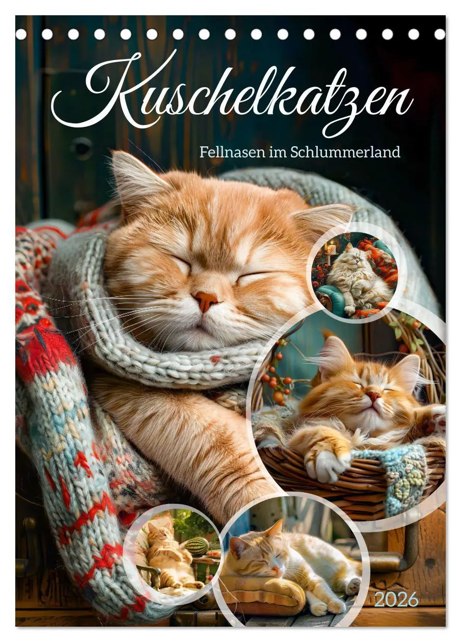 Cover: 9783516280319 | Kuschelkatzen - Fellnasen im Schlummerland (Tischkalender 2026 DIN...