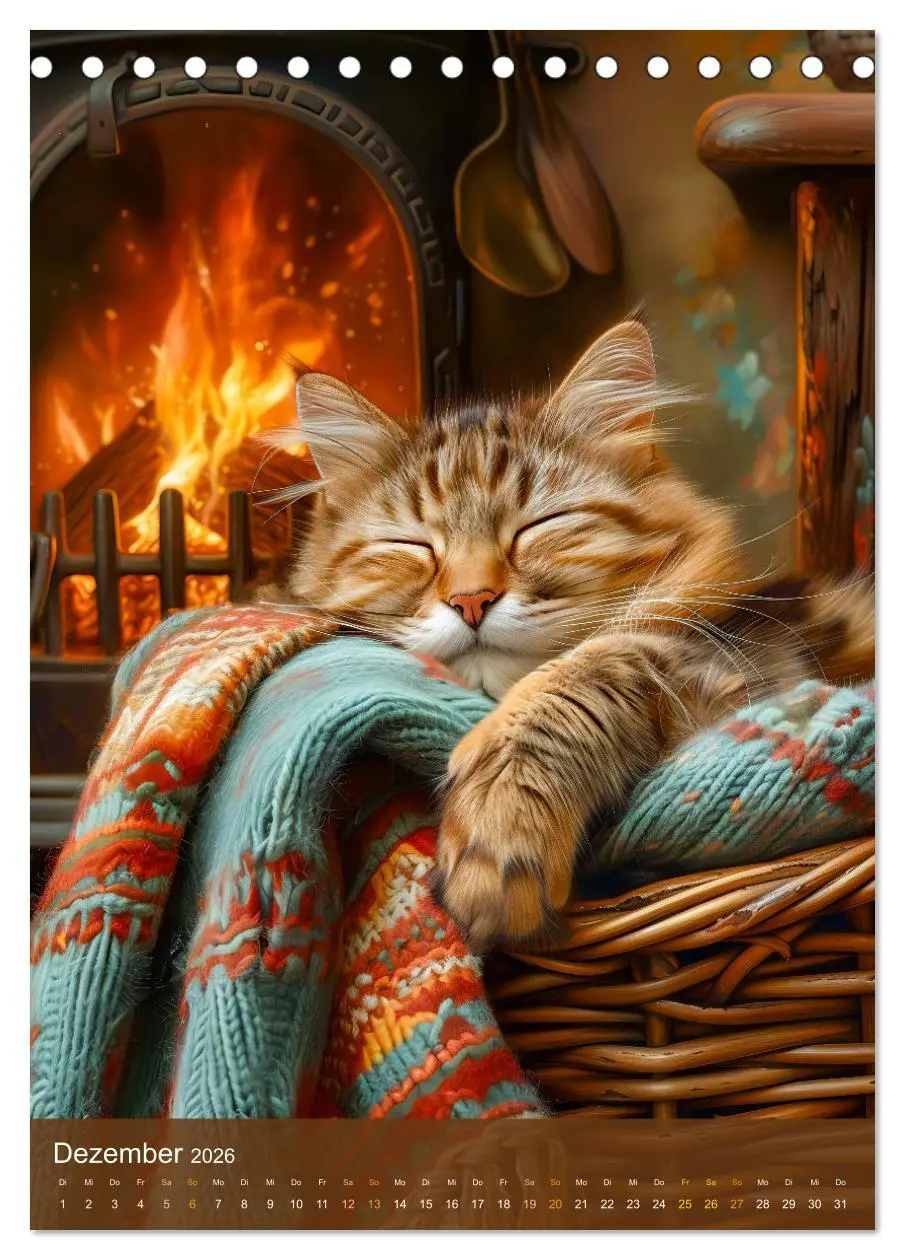Bild: 9783516280319 | Kuschelkatzen - Fellnasen im Schlummerland (Tischkalender 2026 DIN...