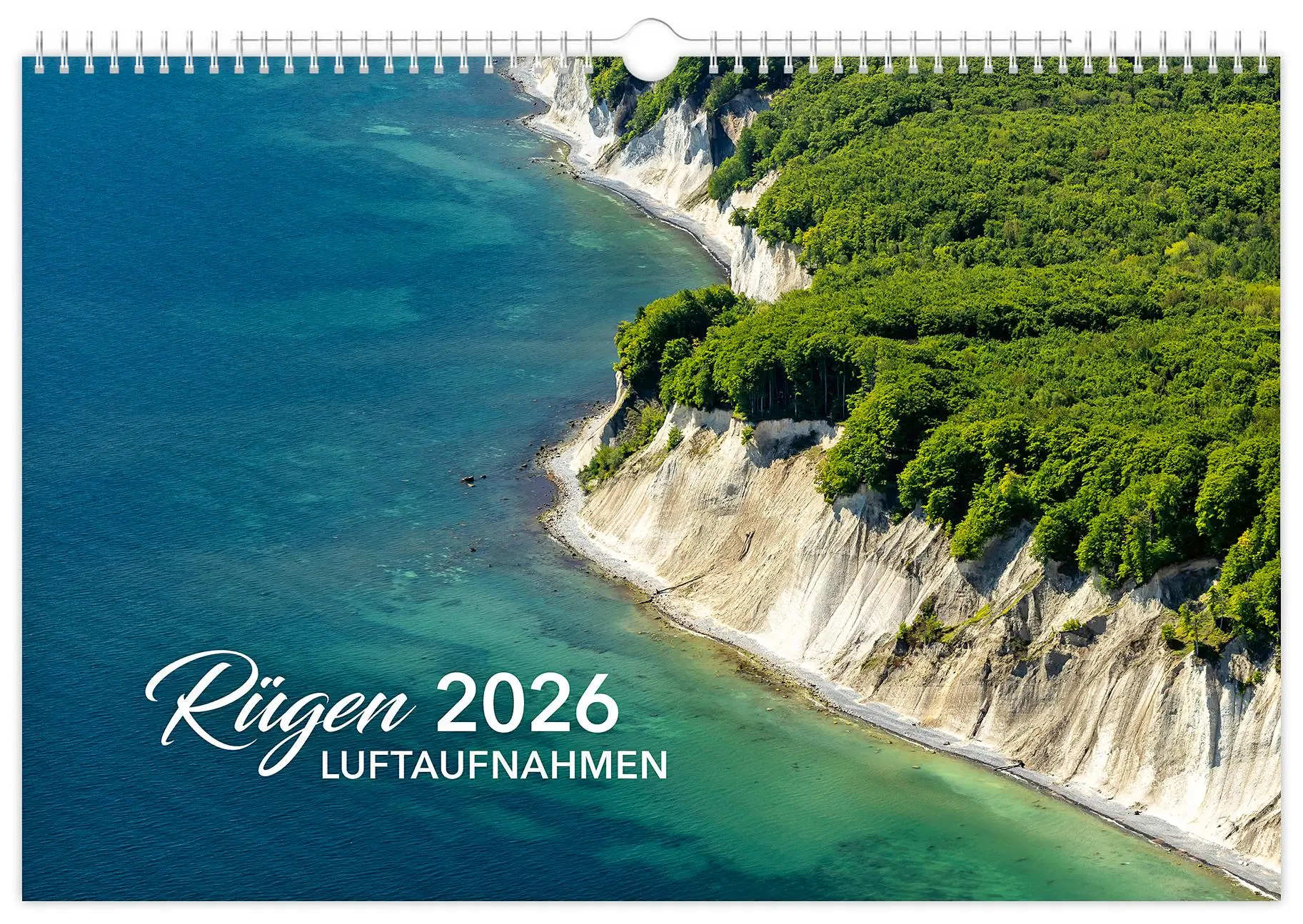 Cover: 9783910680319 | Kalender Rügen Luftaufnahmen 2026 | 45 x 30 cm weißes Kalendarium