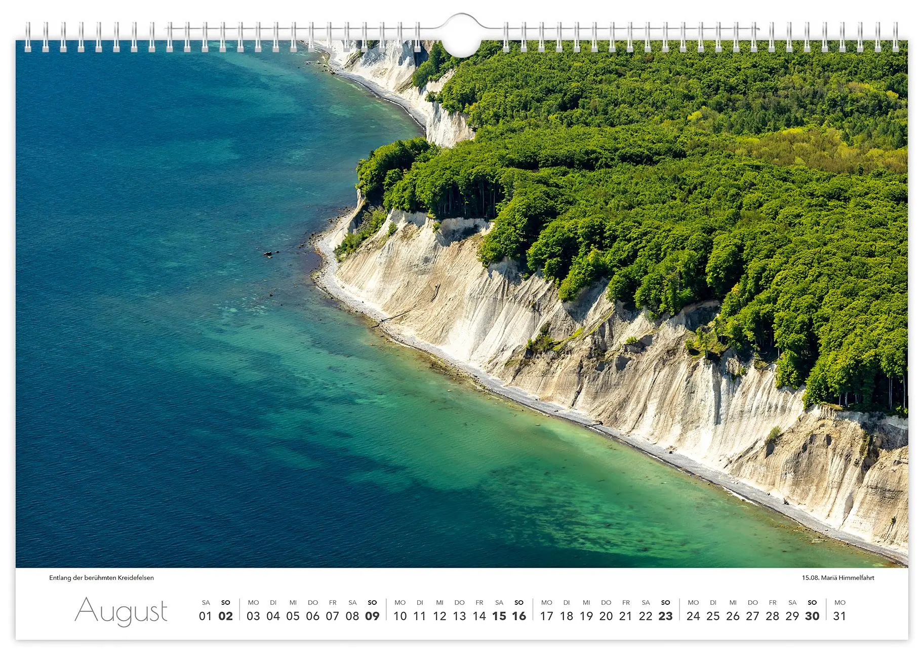 Bild: 9783910680319 | Kalender Rügen Luftaufnahmen 2026 | 45 x 30 cm weißes Kalendarium
