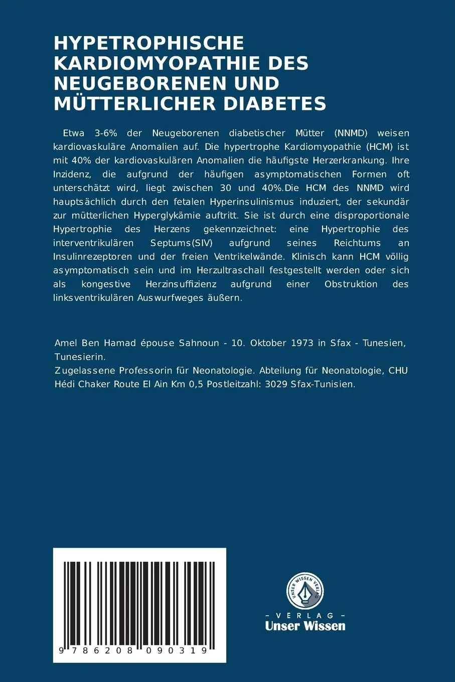 Rückseite: 9786208090319 | HYPETROPHISCHE KARDIOMYOPATHIE DES NEUGEBORENEN UND MÜTTERLICHER...