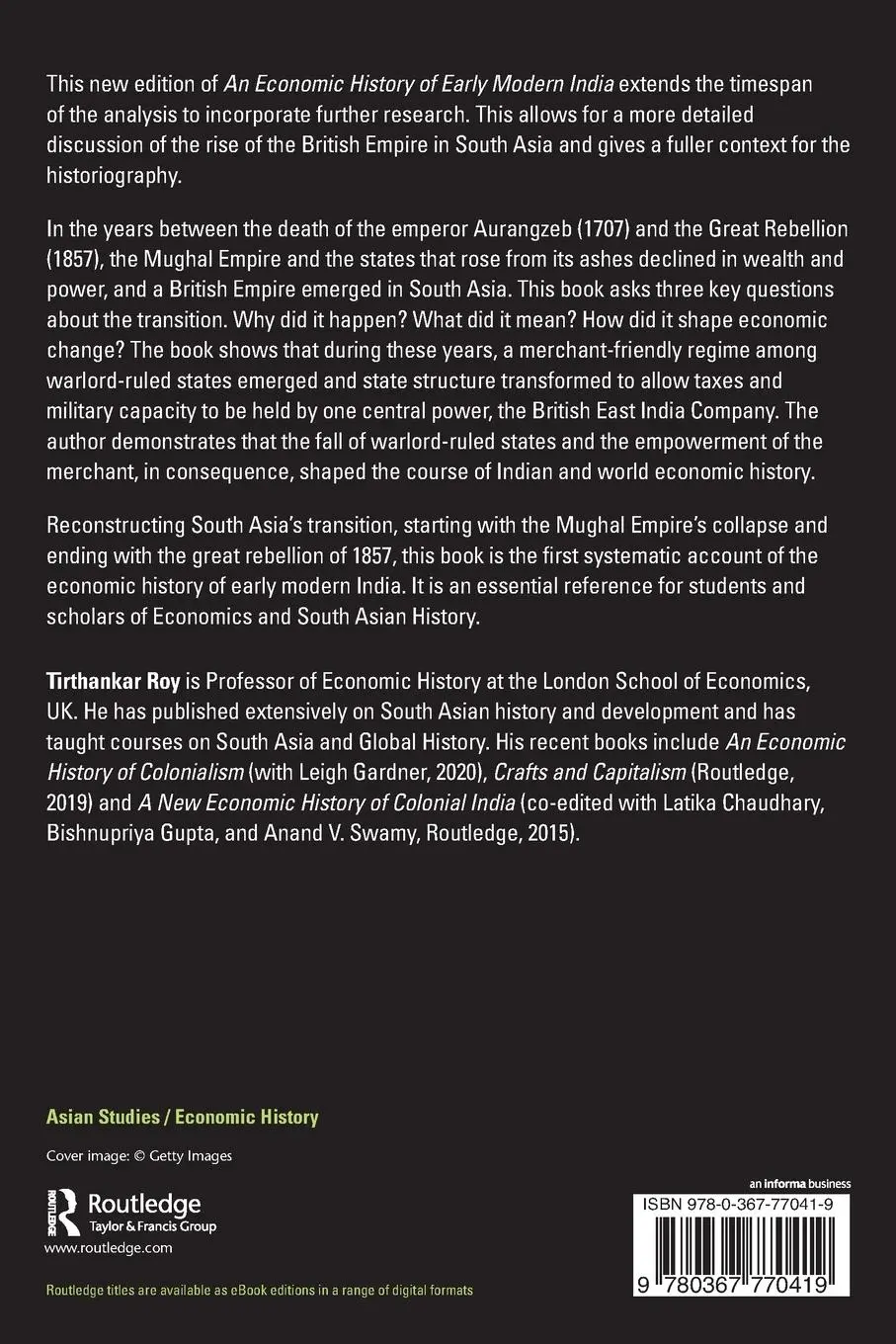 Rückseite: 9780367770419 | An Economic History of India 1707-1857 | Tirthankar Roy | Taschenbuch