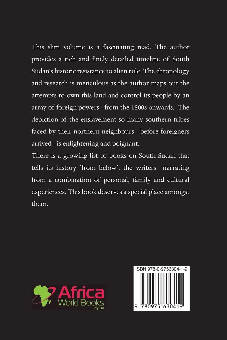 Rückseite: 9780975630419 | SOUTH SUDAN OVER 150 YEARS OF STRUGGLE | Aleu Ayieny Aleu | Buch
