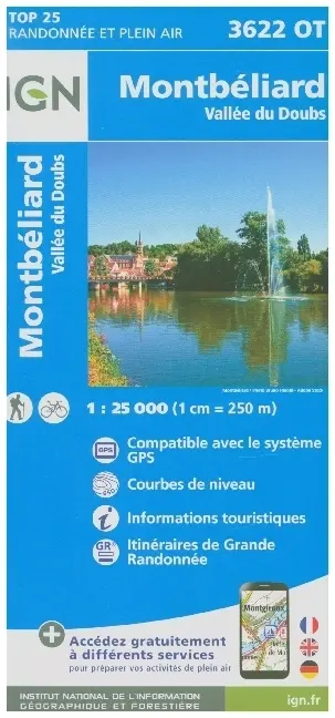 Cover: 9782758550419 | 3622OT Montbéliard-Vallée du Doubs | (Land-)Karte | Französisch | 2020