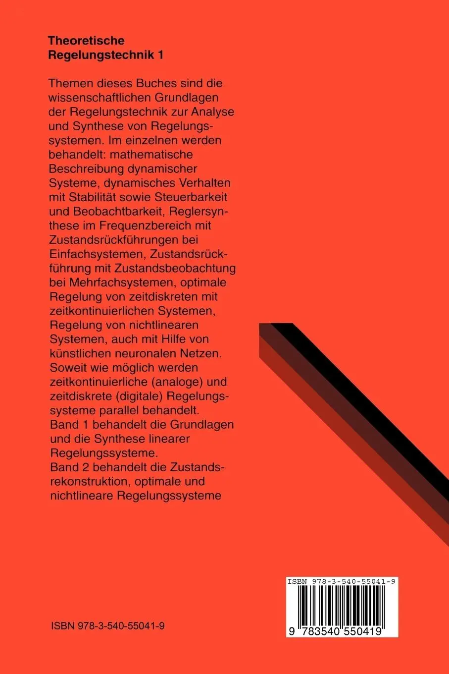 Rückseite: 9783540550419 | Theoretische Regelungstechnik 1 | Günter Ludyk | Taschenbuch | xi