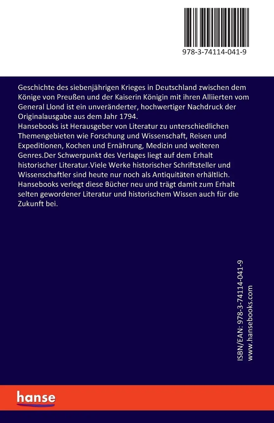 Rückseite: 9783741140419 | Geschichte des siebenjährigen Krieges in Deutschland zwischen dem...