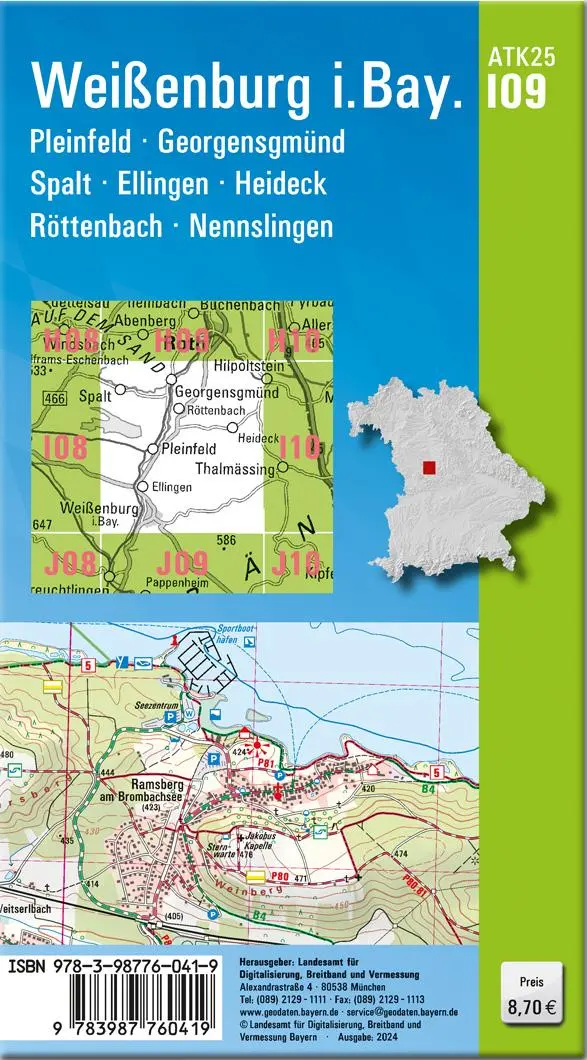 Rückseite: 9783987760419 | ATK25-I09 Weißenburg i.Bay. (Amtliche Topographische Karte 1:25000)