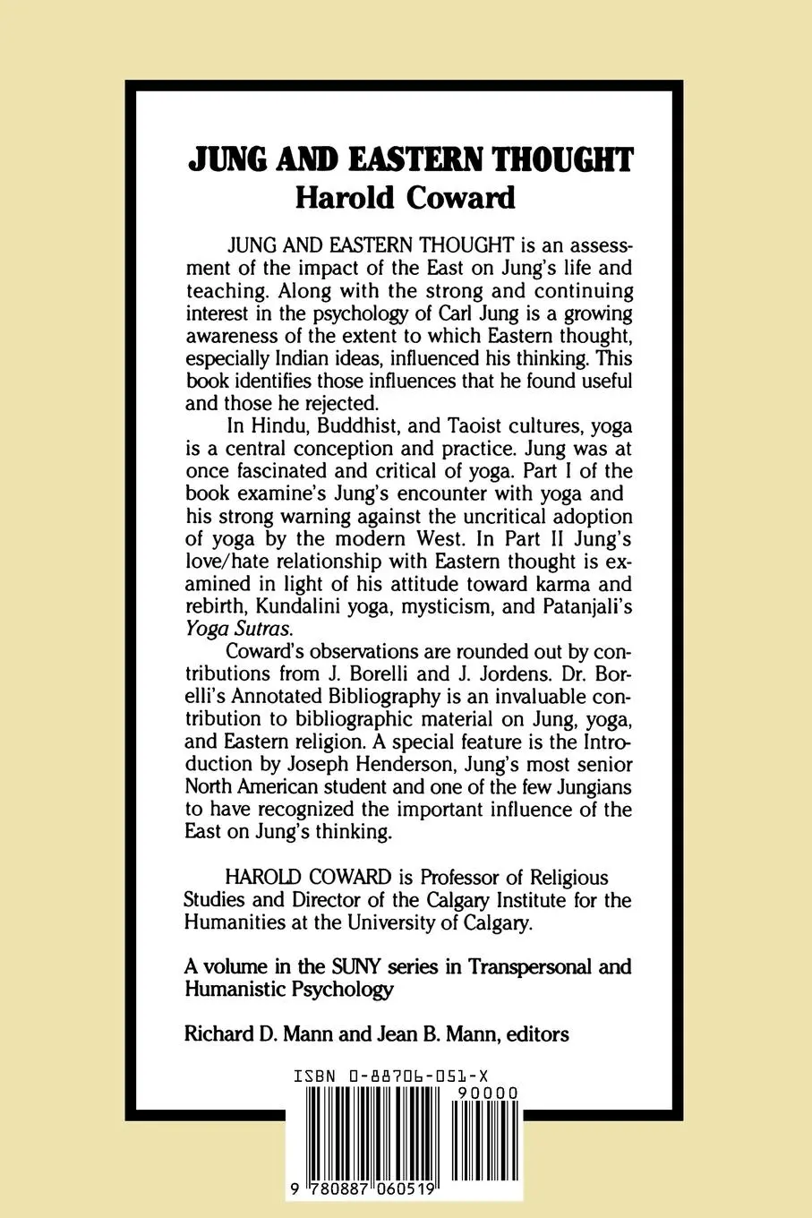 Rückseite: 9780887060519 | Jung and Eastern Thought | Harold Coward | Taschenbuch | Englisch