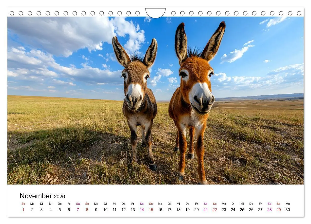 Bild: 9783457310519 | Esel - neugierige Typen (Wandkalender 2026 DIN A4 quer), CALVENDO...