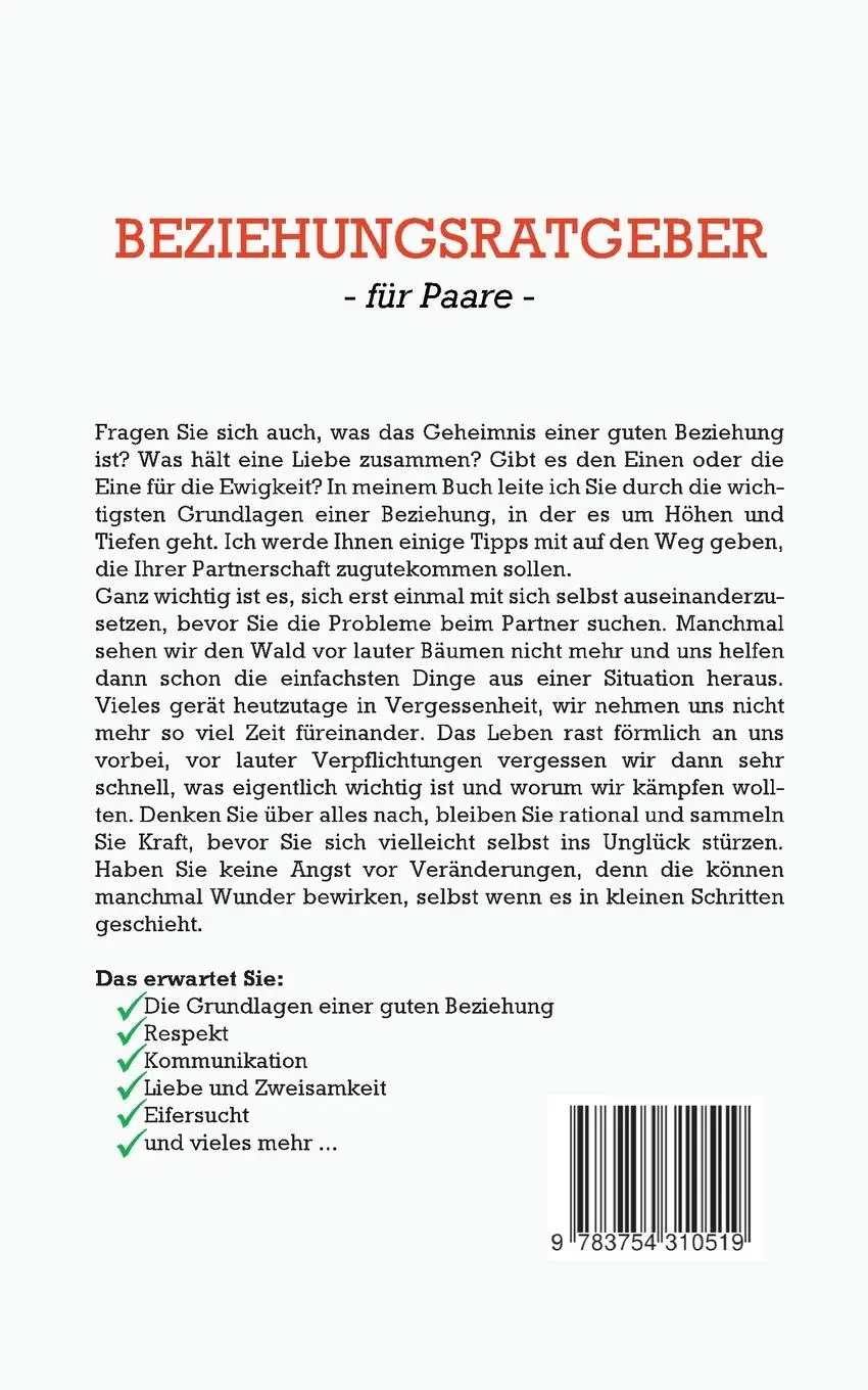 Rückseite: 9783754310519 | Beziehungsratgeber für Paare: Wie Sie Partnerschaftsprobleme lösen,...