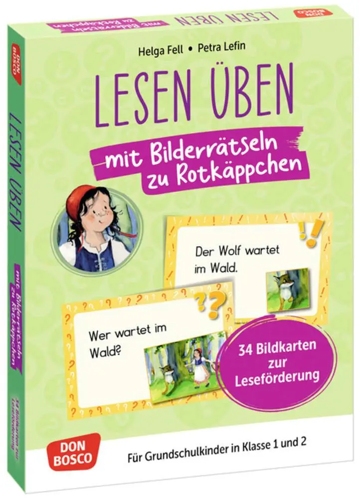 Fell, Helga: Lesen üben mit Bilderrätseln zu Rotkäppchen. 34 Bildkarten zur Leseförderung