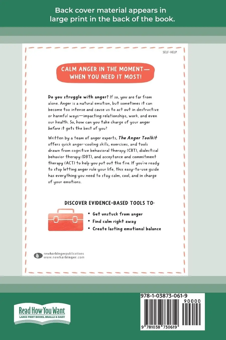Rückseite: 9781038730619 | The Anger Toolkit | Matthew Mckay | Taschenbuch | Englisch | 2023