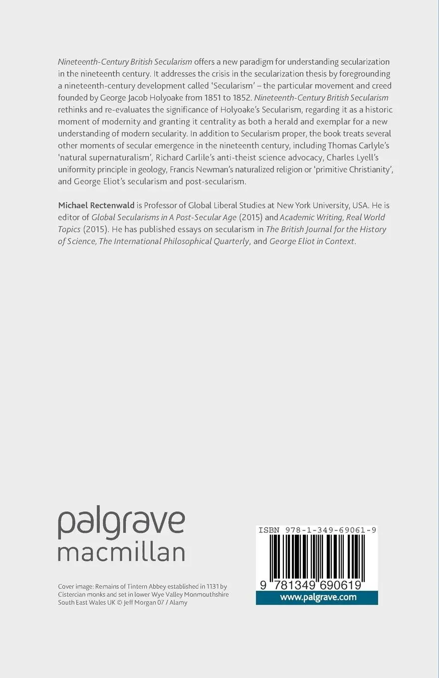 Rückseite: 9781349690619 | Nineteenth-Century British Secularism | Michael Rectenwald | Buch | vi
