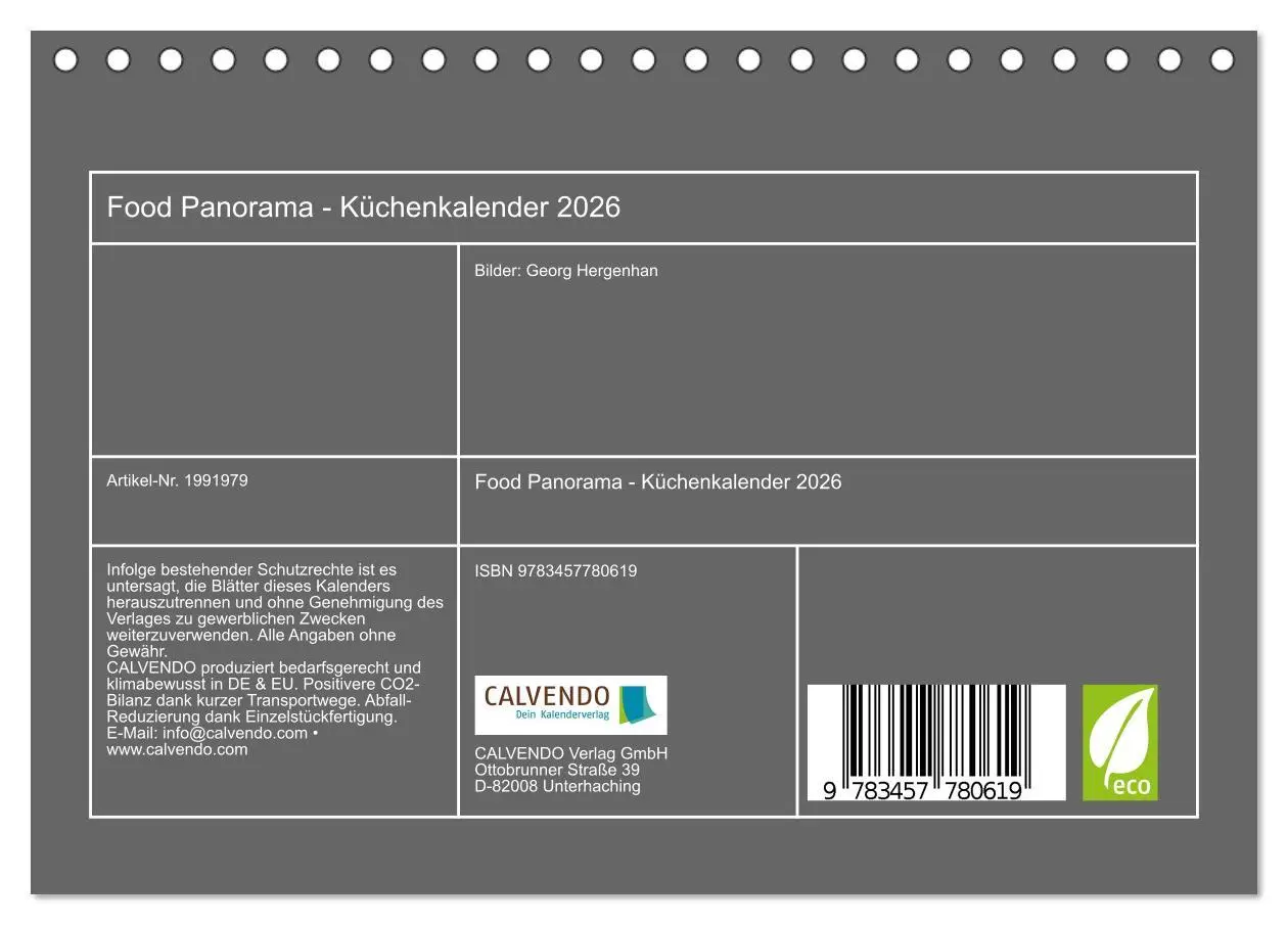 Bild: 9783457780619 | Food Panorama - Küchenkalender 2026 (Tischkalender 2026 DIN A5...