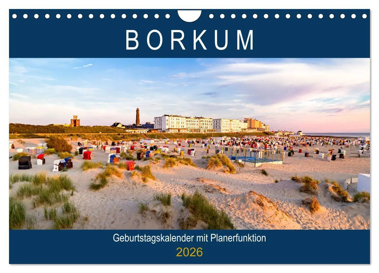 Cover: 9783457920619 | BORKUM Geburtstagskalender mit Planerfunktion (Wandkalender 2026...