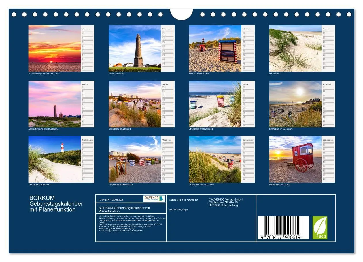 Bild: 9783457920619 | BORKUM Geburtstagskalender mit Planerfunktion (Wandkalender 2026...