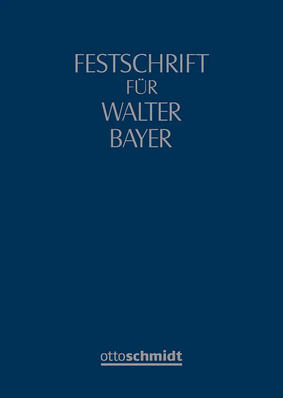 Cover: 9783504060619 | Festschrift für Walter Bayer zum 70. Geburtstag | Gerd Krieger (u. a.)