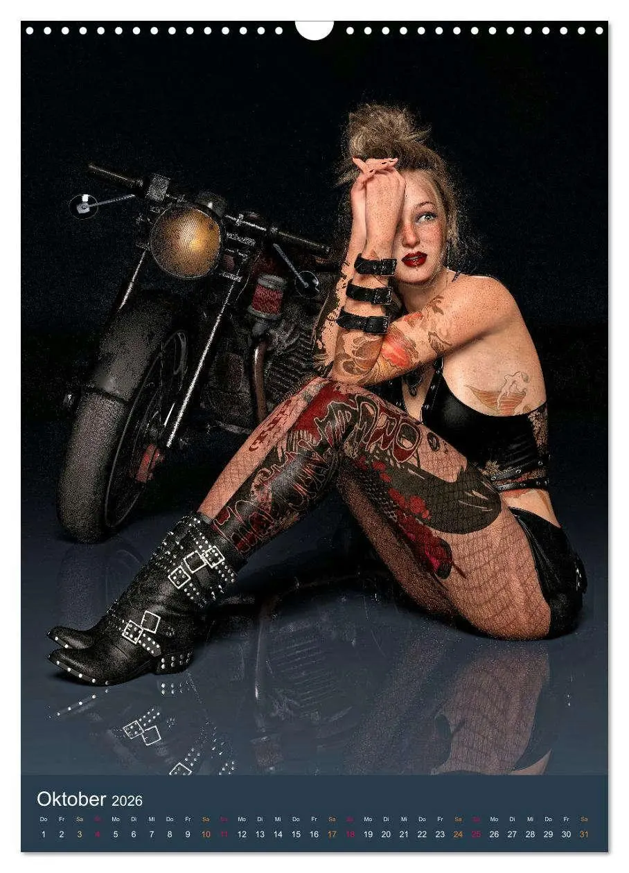 Bild: 9783516320619 | Tattooed Girls and Bikes (Wandkalender 2026 DIN A3 hoch), CALVENDO...