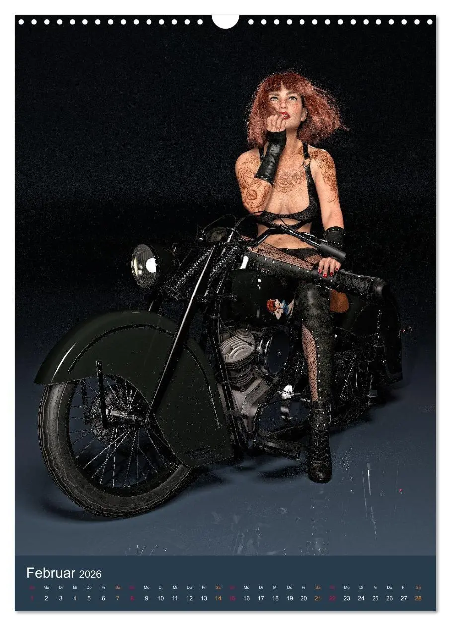 Bild: 9783516320619 | Tattooed Girls and Bikes (Wandkalender 2026 DIN A3 hoch), CALVENDO...