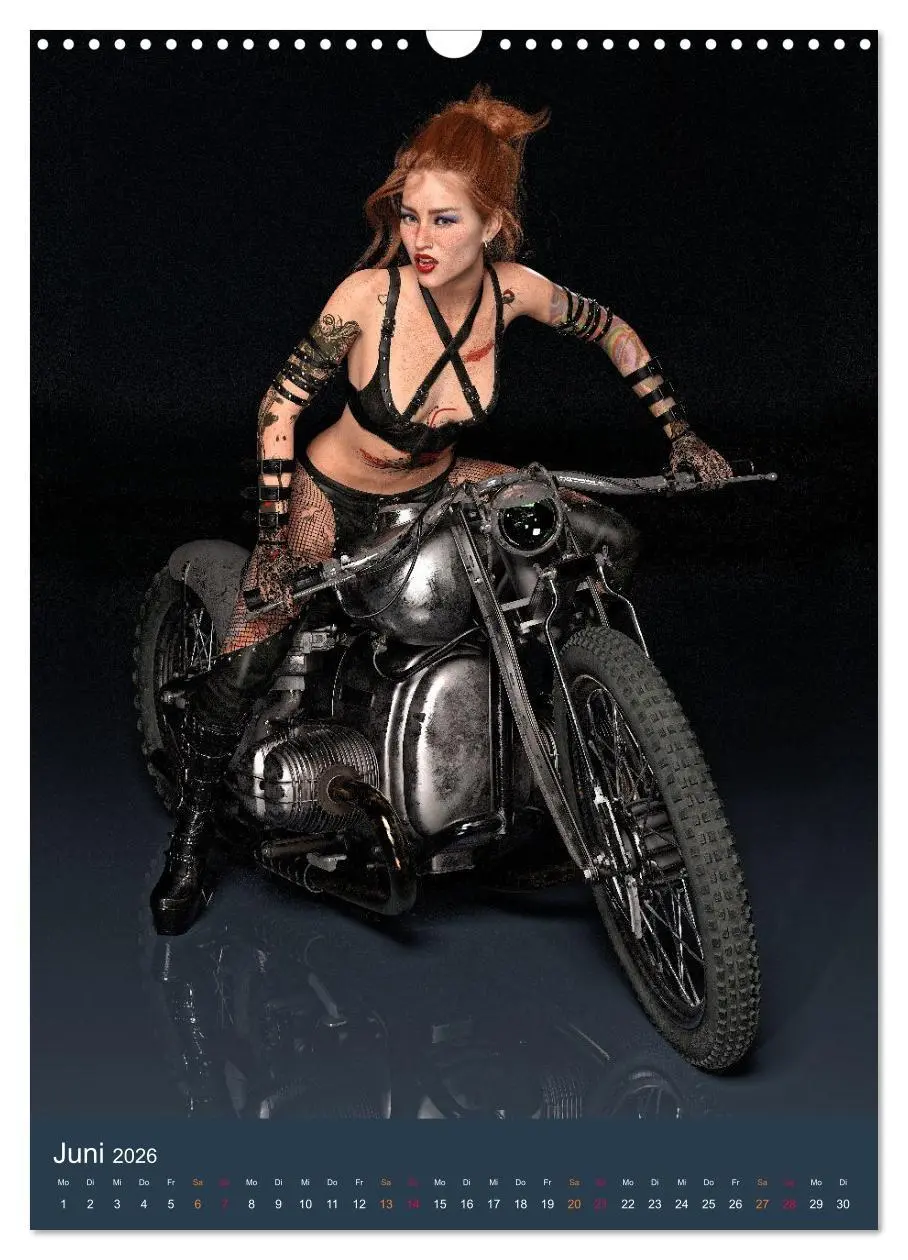 Bild: 9783516320619 | Tattooed Girls and Bikes (Wandkalender 2026 DIN A3 hoch), CALVENDO...