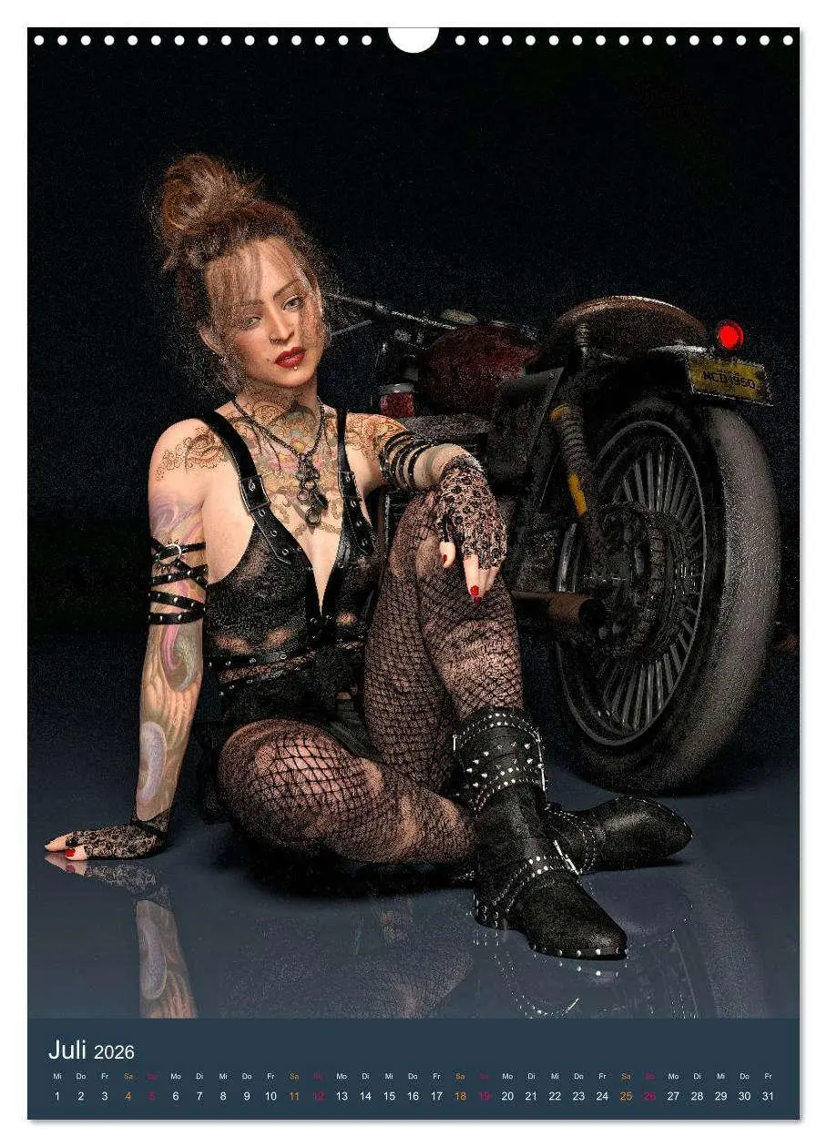 Bild: 9783516320619 | Tattooed Girls and Bikes (Wandkalender 2026 DIN A3 hoch), CALVENDO...