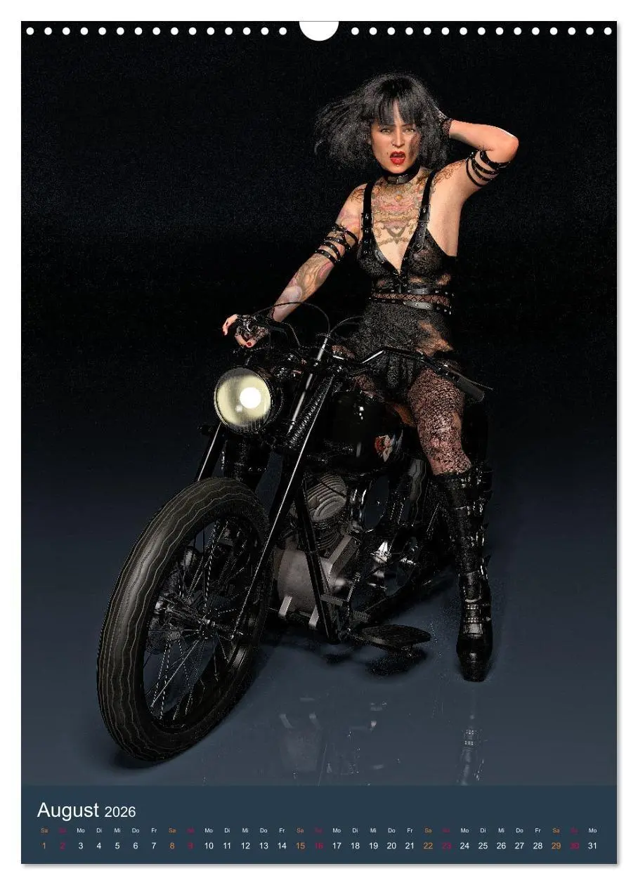 Bild: 9783516320619 | Tattooed Girls and Bikes (Wandkalender 2026 DIN A3 hoch), CALVENDO...