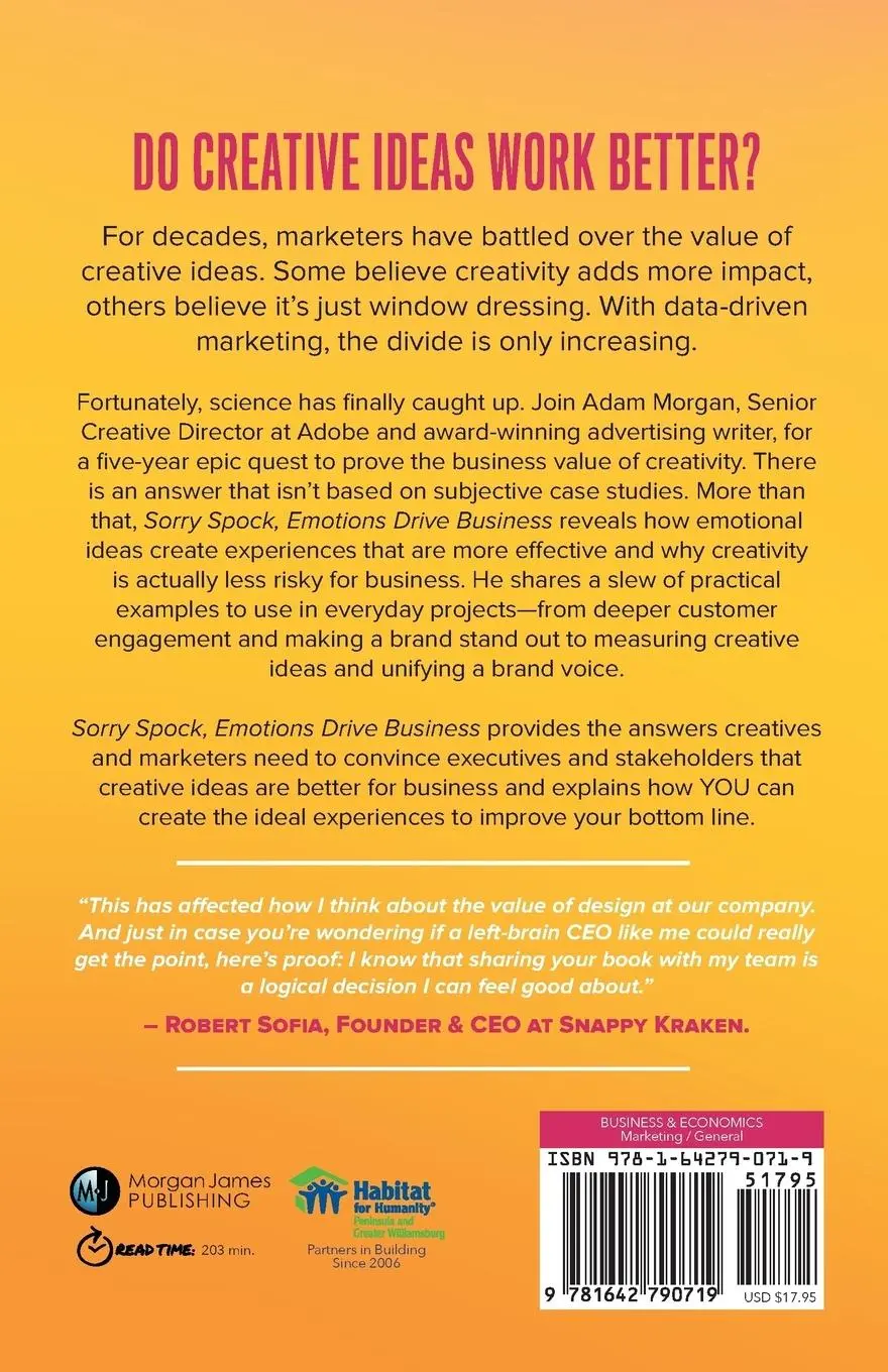 Rückseite: 9781642790719 | Sorry Spock, Emotions Drive Business | Adam W. Morgan | Taschenbuch