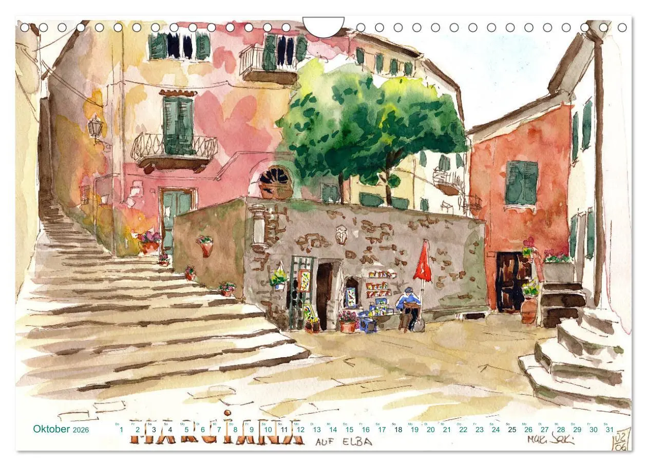 Bild: 9783457840719 | Toskana-Insel Elba - Aquarellskizzen (Wandkalender 2026 DIN A4...