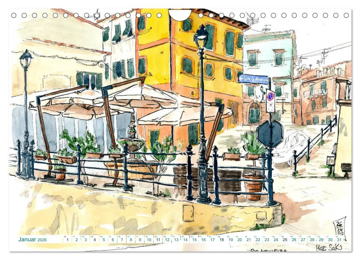 Bild: 9783457840719 | Toskana-Insel Elba - Aquarellskizzen (Wandkalender 2026 DIN A4...