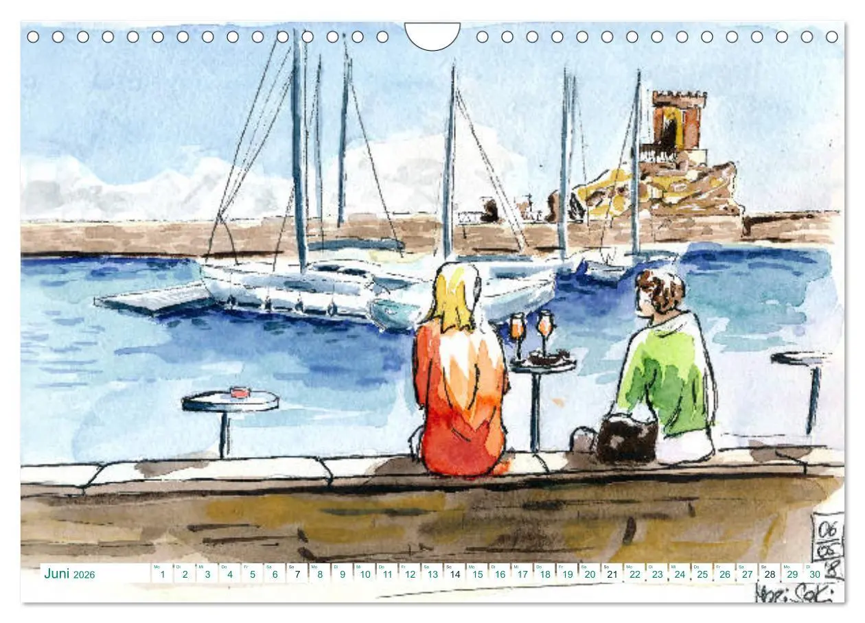 Bild: 9783457840719 | Toskana-Insel Elba - Aquarellskizzen (Wandkalender 2026 DIN A4...