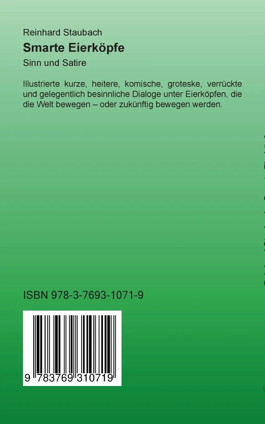 Rückseite: 9783769310719 | Smarte Eierköpfe | Sinn und Satire | Reinhard Staubach | Taschenbuch