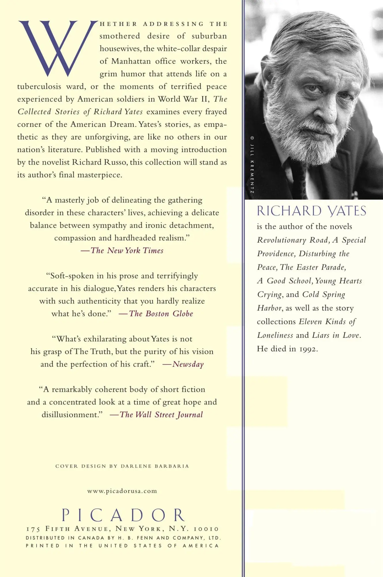 Rückseite: 9780312420819 | The Collected Stories of Richard Yates | Richard Yates | Taschenbuch