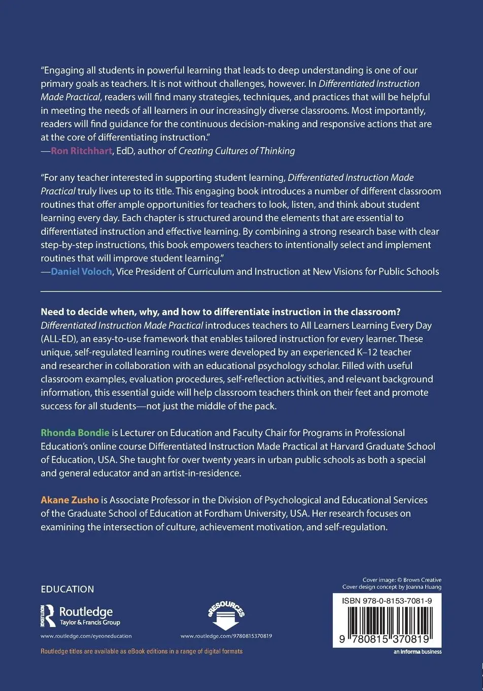 Rückseite: 9780815370819 | Differentiated Instruction Made Practical | Rhonda Bondie (u. a.)