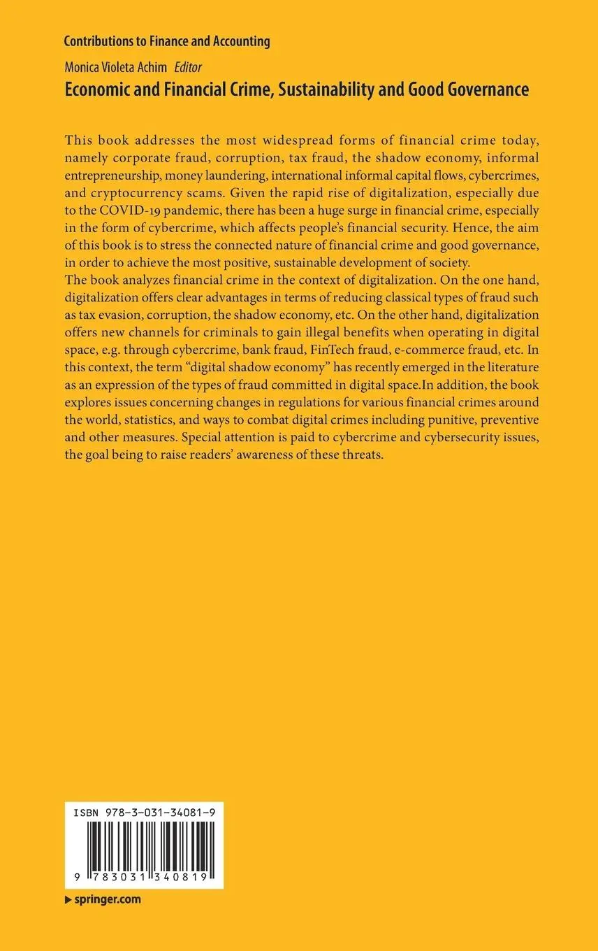 Rückseite: 9783031340819 | Economic and Financial Crime, Sustainability and Good Governance | xv
