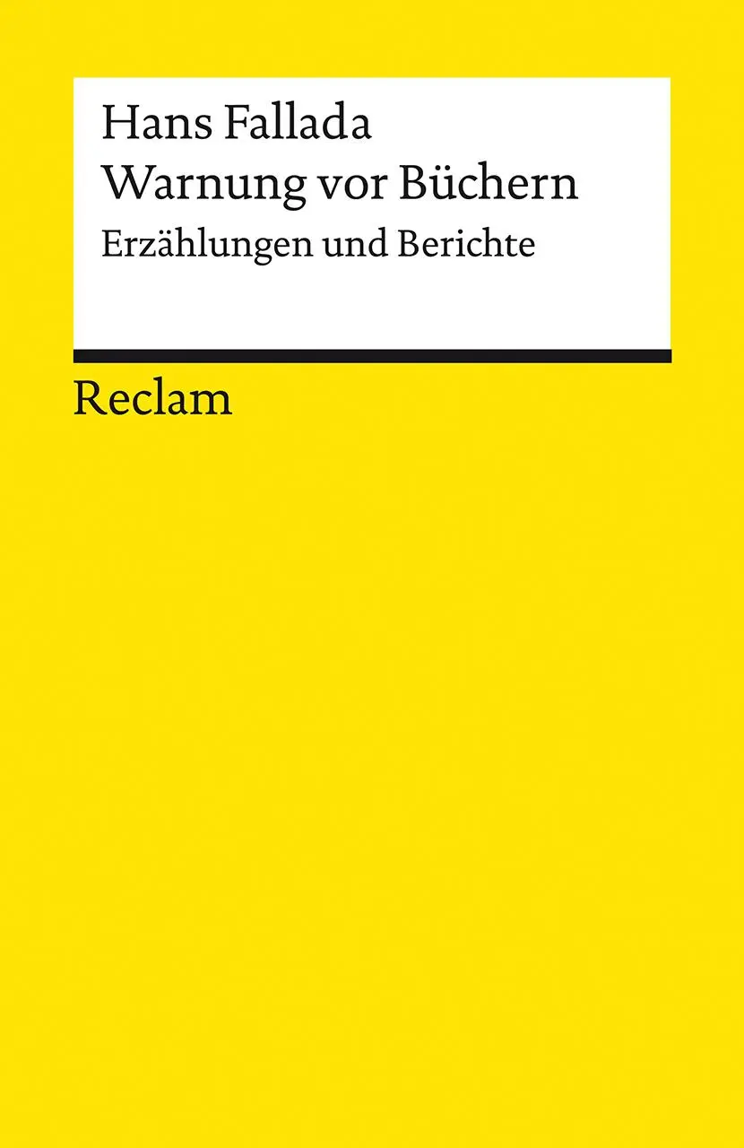 Cover: 9783150140819 | Warnung vor Büchern | Erzählungen und Berichte | Hans Fallada | Buch