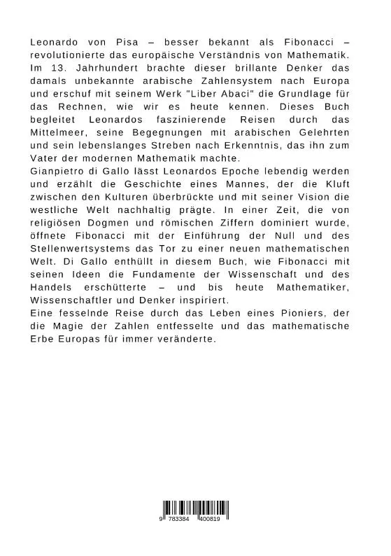 Rückseite: 9783384400819 | Fibonacci und die Magie der Zahlen: Die Entstehung der modernen...