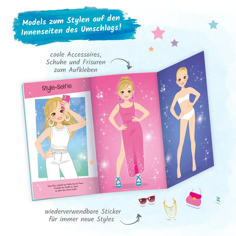 Bild: 9783988020819 | Trötsch Malbuch Stickermalbuch Fashion-Star Popstar | Trötsch Verlag