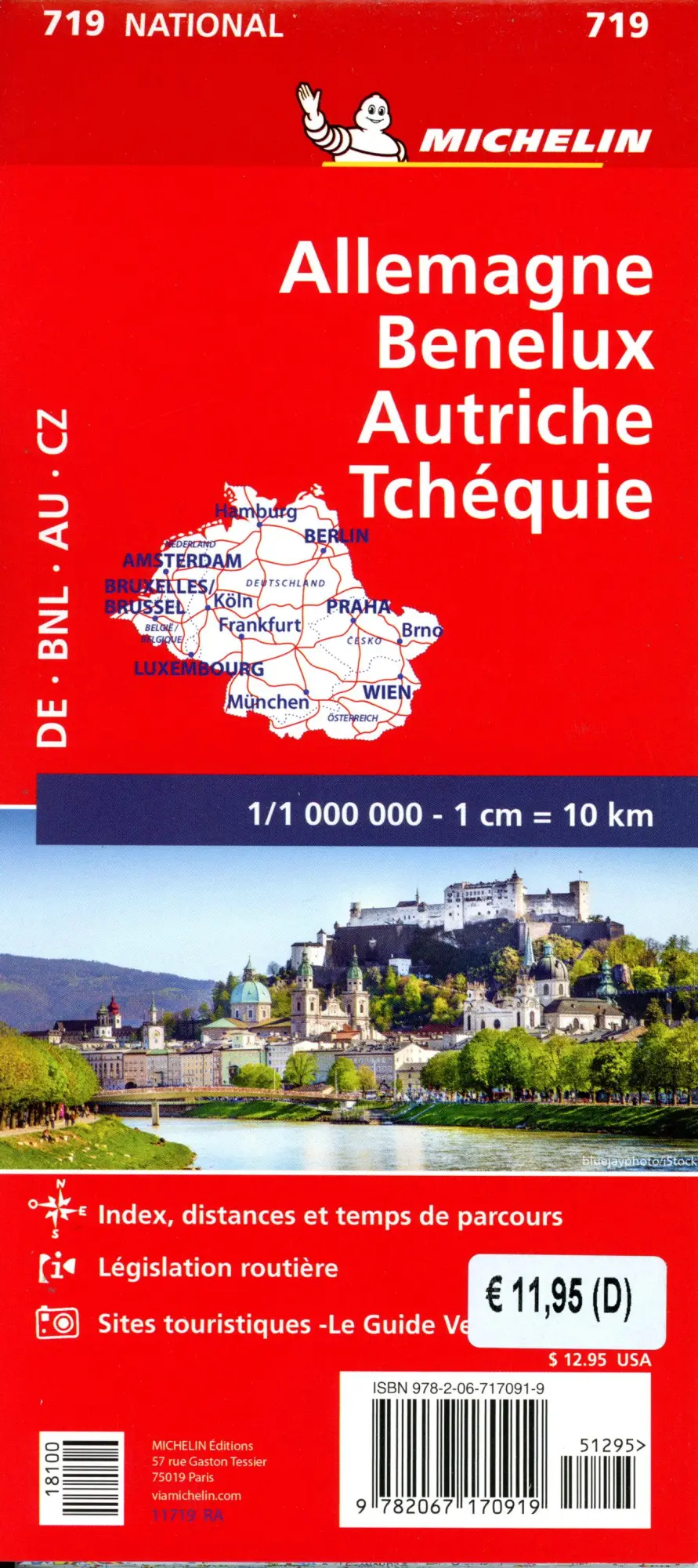 Bild: 9782067170919 | Germany, Benelux, Austria, Czech Republic - Michelin National Map 719
