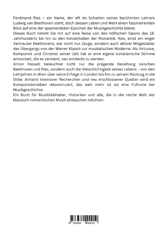 Rückseite: 9783384490919 | Im Schatten Beethovens: Das Leben des Ferdinand Ries | Anton Hasselt