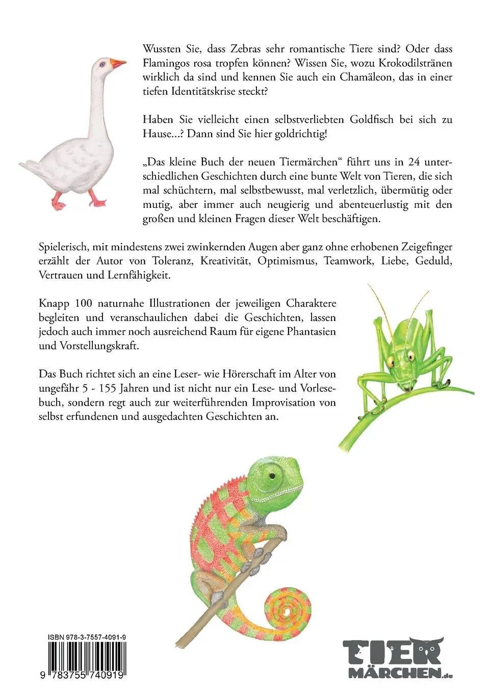 Rückseite: 9783755740919 | Das kleine Buch der neuen Tiermärchen | Juri Reisner | Taschenbuch