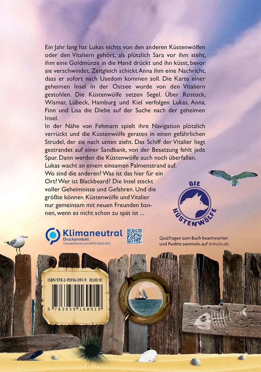 Rückseite: 9783959160919 | Die geheime Insel in der Ostsee - Die Küstenwölfe 4 | André F. Nebe